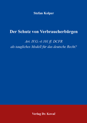 Der Schutz von Verbraucherbürgen von Kolper,  Stefan