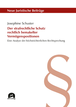 Der strafrechtliche Schutz rechtlich bemakelter Vermögenspositionen von Schuster,  Josephine