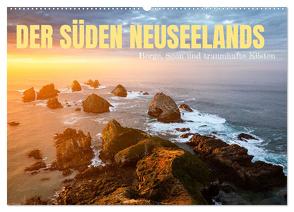 Der Süden Neuseelands: Berge, Seen und traumhafte Küsten (Wandkalender 2024 DIN A2 quer), CALVENDO Monatskalender von Aust,  Gerhard
