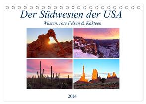 Der Südwesten der USA: Wüsten, rote Felsen & Canyons (Tischkalender 2024 DIN A5 quer), CALVENDO Monatskalender von Schaenzer,  Sandra