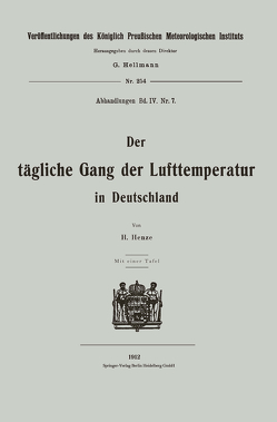 Der tägliche Gang der Lufttemperatur in Deutschland von Henze,  Hermann