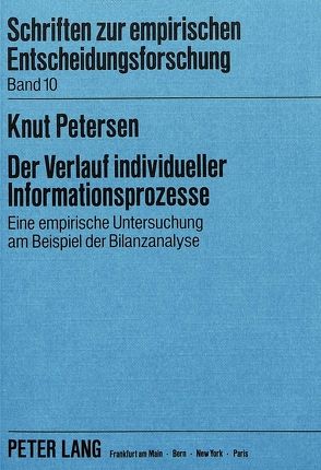 Der Verlauf individueller Informationsprozesse von Petersen,  Knut