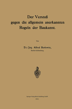 Der Verstoß gegen die allgemein anerkannten Regeln der Baukunst von Berlowitz,  Alfred