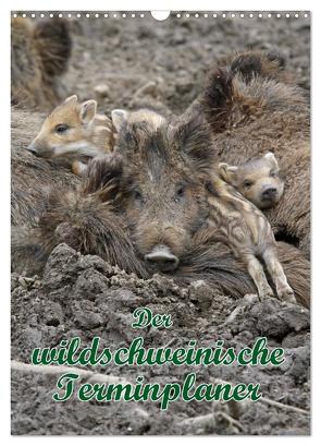 Der wildschweinische Terminplaner (Wandkalender 2024 DIN A3 hoch), CALVENDO Monatskalender von Lindert-Rottke,  Antje