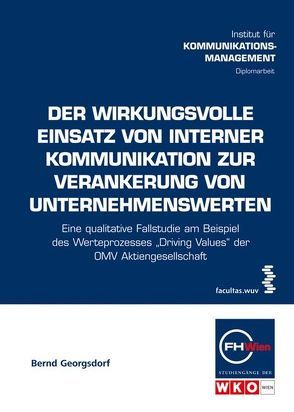 Der wirkungsvolle Einsatz von interner Kommunikation zur Verankerung von Unternehmenswerten von Georgsdorf,  Bernd