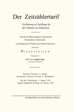 Der Zeitzählertarif von Jung,  August