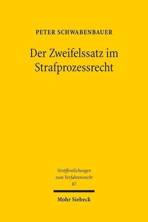 Der Zweifelssatz im Strafprozessrecht von Schwabenbauer,  Peter