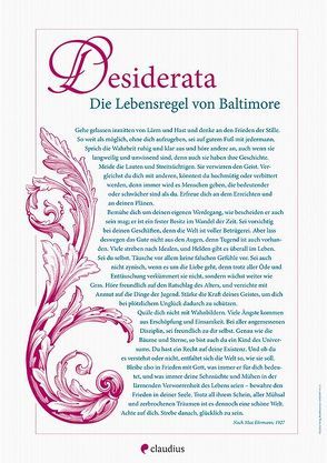 Desiderata – Die Lebensregel von Baltimore