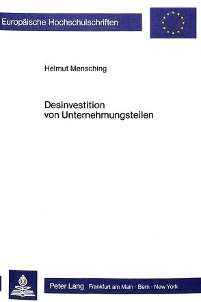 Desinvestition von Unternehmungsteilen von Mensching,  Helmut