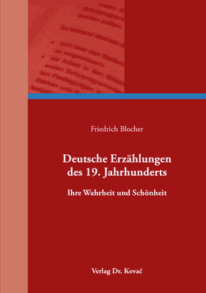 Deutsche Erzählungen des 19. Jahrhunderts von Blocher,  Friedrich