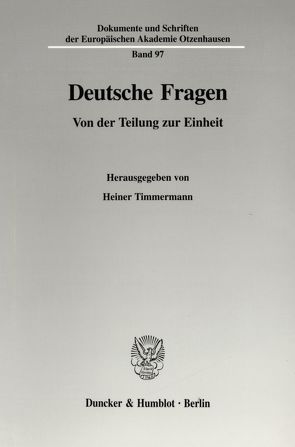 Deutsche Fragen. von Timmermann,  Heiner