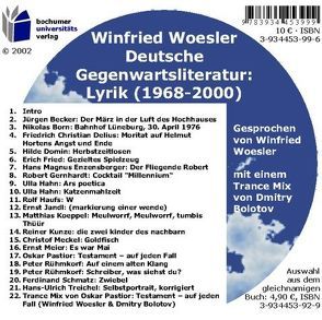 Deutsche Gegenwartsliteratur: Lyrik (1968-2000) von Bolotov,  Dmitry, Woesler,  Winfried