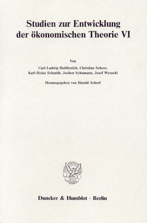 Deutsche Nationalökonomie im 19. Jahrhundert. von Scherf,  Harald