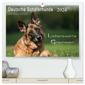 Deutsche Schäferhunde – Liebenswerte Graunasen (hochwertiger Premium Wandkalender 2024 DIN A2 quer), Kunstdruck in Hochglanz von Schiller,  Petra