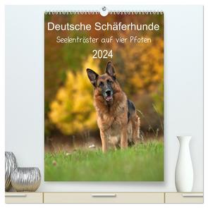 Deutsche Schäferhunde – Seelentröster auf vier Pfoten (hochwertiger Premium Wandkalender 2024 DIN A2 hoch), Kunstdruck in Hochglanz von Schiller,  Petra