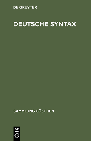 Deutsche Syntax von Heringer,  Hans J