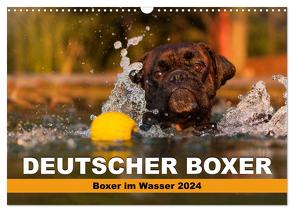 Deutscher Boxer – Boxer im Wasser 2024 (Wandkalender 2024 DIN A3 quer), CALVENDO Monatskalender von Mielke,  Kerstin