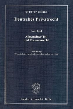 Deutsches Privatrecht. Band 1-3. von Gierke,  Otto von