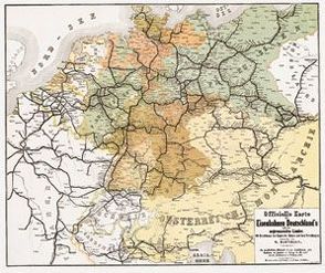 DEUTSCHLAND 1862/1863. Officielle Karte der Eisenbahnen Deutschlands und der angrenzenden Länder (Plano) von Hartmann,  W., Rockstuhl,  Harald