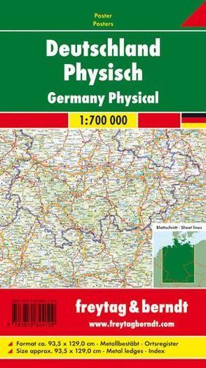 Deutschland physisch, 1:700.000, Markiertafel von Freytag-Berndt und Artaria KG