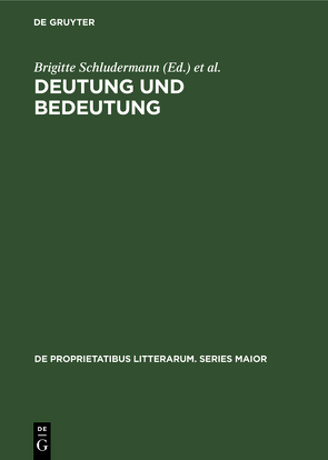 Deutung und Bedeutung von Schludermann,  Brigitte, Sherabon Firchow,  Evelyn