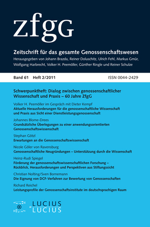 Dialog zwischen genossenschaftlicher Wissenschaft und Praxis – 60 Jahre ZfgG von Forschungsinstitut für Genossenschaftswesen