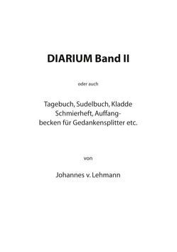 Diarium II von Lehmann,  Johannes von