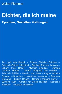 Dichter, die ich meine von Flemmer,  Walter Dichter, die ich meine von Flemmer,  Walter