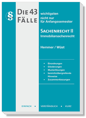 Die 43 wichtigsten Fälle Sachenrecht II von Birn, Hemmer,  Karl-Edmund, Wüst,  Achim