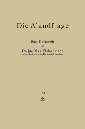 Die Alandfrage von Fleischmann,  Max