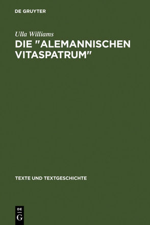 Die “ Alemannischen Vitaspatrum „ von Williams,  Ulla