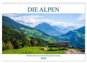 Die Alpen – Wandern durch die schönste Bergregion Europas. (Wandkalender 2024 DIN A3 quer), CALVENDO Monatskalender von Freise,  Gunnar