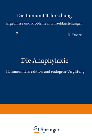 Die Anaphylaxie von Doerr,  Robert