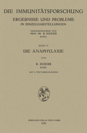 Die Anaphylaxie von Doerr,  Robert