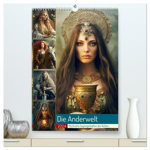 Die Anderwelt. Mystische Sagengestalten der Kelten (hochwertiger Premium Wandkalender 2024 DIN A2 hoch), Kunstdruck in Hochglanz von Hurley,  Rose