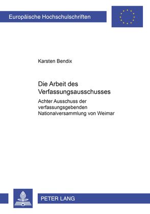 Die Arbeit des Verfassungsausschusses von Bendix,  Karsten