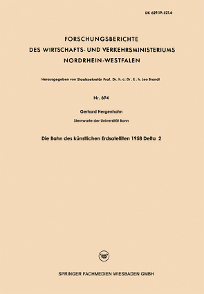 Die Bahn des künstlichen Erdsatelliten 1958 Delta 2 von Hergenhahn,  Richard