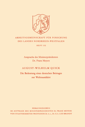 Die Bedeutung eines deutschen Beitrages zur Weltraumfahrt von Quick,  August Wilhelm