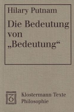 Die Bedeutung von „Bedeutung“ von Putnam,  Hilary, Spohn,  Wolfgang