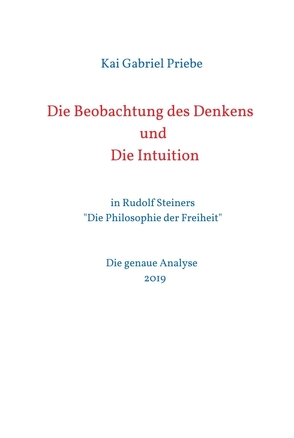 Die Beobachtung des Denkens und Die Intuition von Priebe,  Kai Gabriel