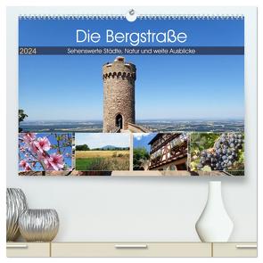 Die Bergstraße – Sehenswerte Städte, Natur und weite Ausblicke (hochwertiger Premium Wandkalender 2024 DIN A2 quer), Kunstdruck in Hochglanz von Andersen,  Ilona