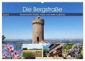 Die Bergstraße – Sehenswerte Städte, Natur und weite Ausblicke (Wandkalender 2024 DIN A2 quer), CALVENDO Monatskalender von Andersen,  Ilona