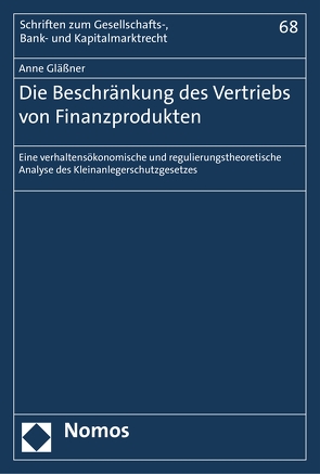 Die Beschränkung des Vertriebs von Finanzprodukten von Gläßner,  Anne