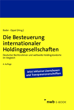 Die Besteuerung internationaler Holdinggesellschaften von Bader,  Axel D., Hamen,  Tom, Kloster,  Florian, Langerijt,  Frederieke van de, Moons,  Peter, Oppel,  Florian, Stevens,  Ton, Stolze,  Johannes, Tipp,  Ursula, Wenz,  Martin