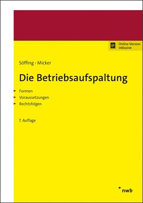 Die Betriebsaufspaltung von Micker,  Lars, Söffing,  Günter, Söffing,  Matthias