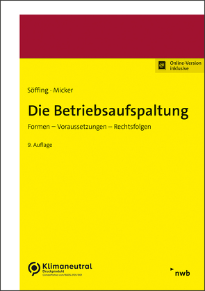 Die Betriebsaufspaltung von Micker,  Lars, Söffing,  Günter, Söffing,  Matthias