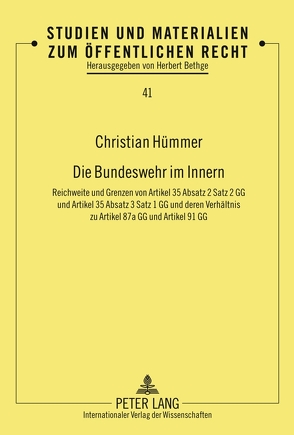 Die Bundeswehr im Innern von Hümmer,  Christian