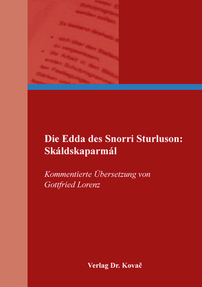 Die Edda des Snorri Sturluson: Skáldskaparmál von Lorenz,  Gottfried