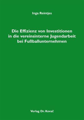 Die Effizienz von Investitionen in die vereinsinterne Jugendarbeit bei Fußballunternehmen von Reintjes,  Inga