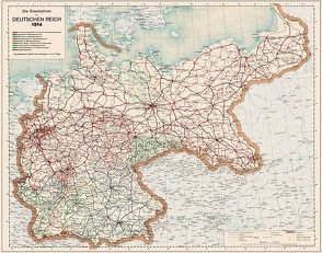 Die Eisenbahnen im Deutschen Reich 1914 – Eisenbahn-Übersichtskarte von Heller,  M.